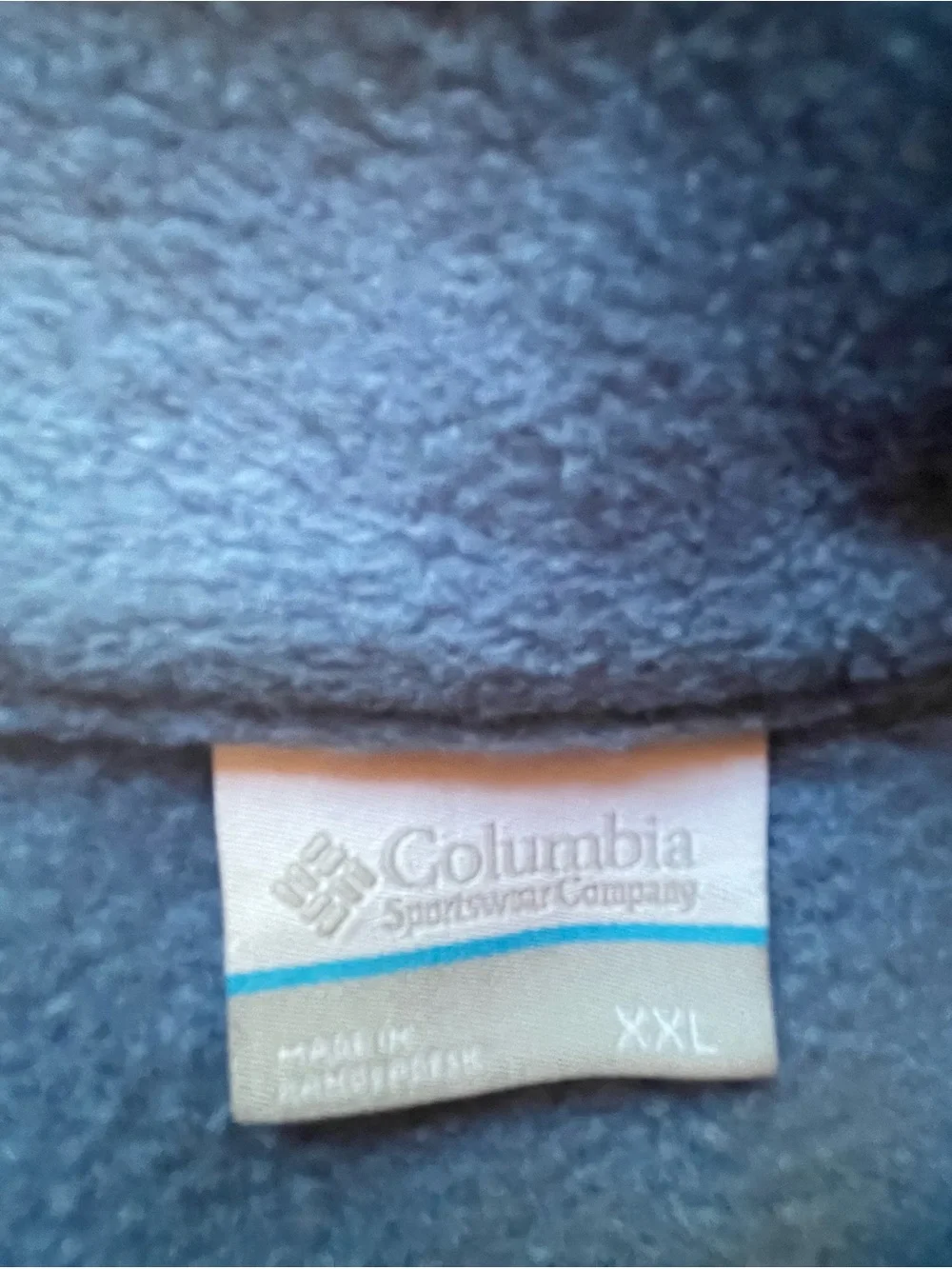 Columbia Two-Tone Light Blue and Navy Snap Pullover Fleece XXL